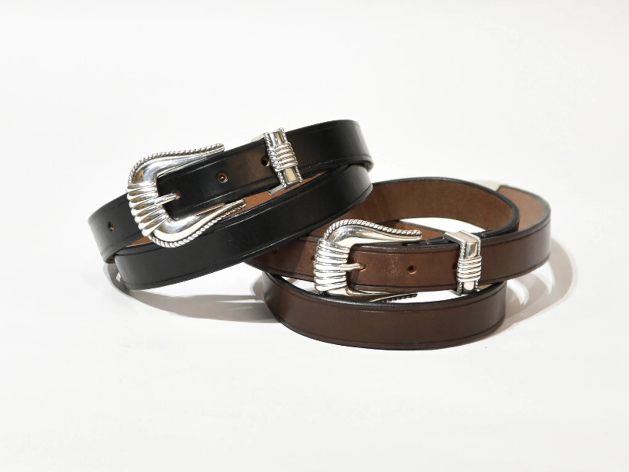 THE WONDER LUST】25mm WESTERN LONG BELT -silver- | legrow 